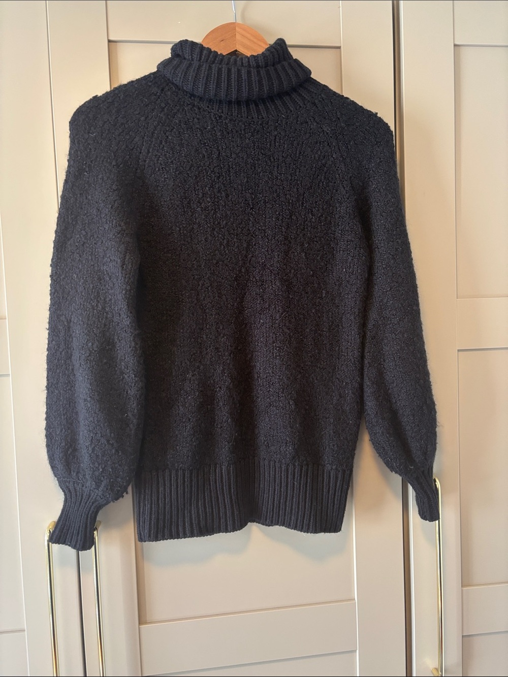 Who What Wear Black Bouclé Turtleneck Sweater